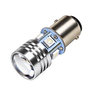 Obrázek z LED BAY15d, červená, dvouvlákno, 6V, 6LED/5W, veteráni 